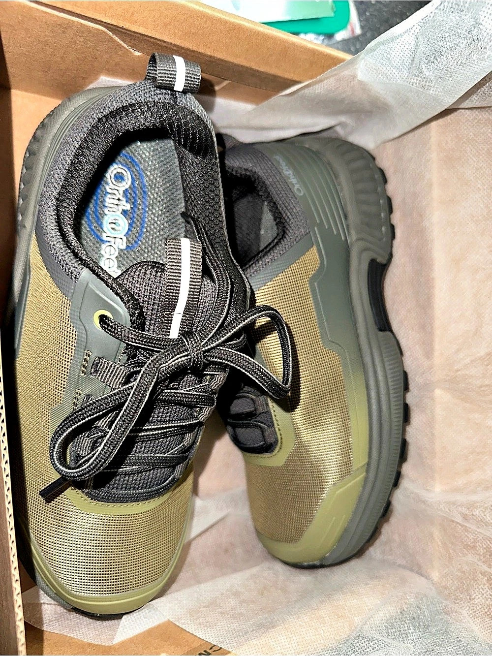 OrthoFeet Womens Hiking Shoes Women's Hiking Shoes in Green & Black US 5 D NWT